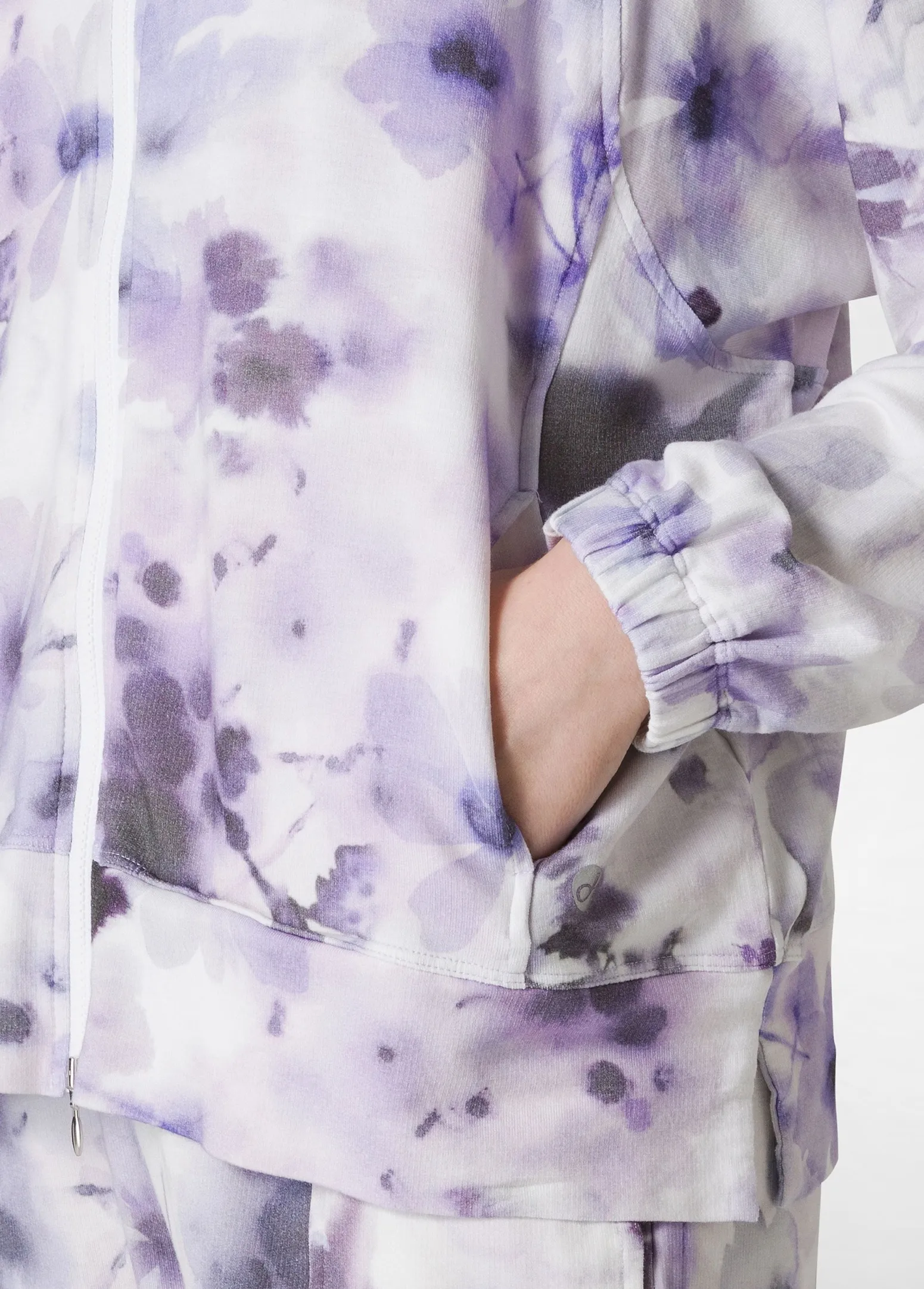 DEHA Felpe & Maglieria*Felpa Leggera Misto Viscosa Stampata Con Zip Viola
