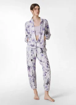 DEHA Felpe & Maglieria*Felpa Leggera Misto Viscosa Stampata Con Zip Viola