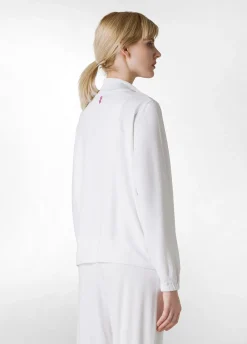 DEHA Felpe & Maglieria*Felpa Leggera Misto Viscosa Con Zip Bianco