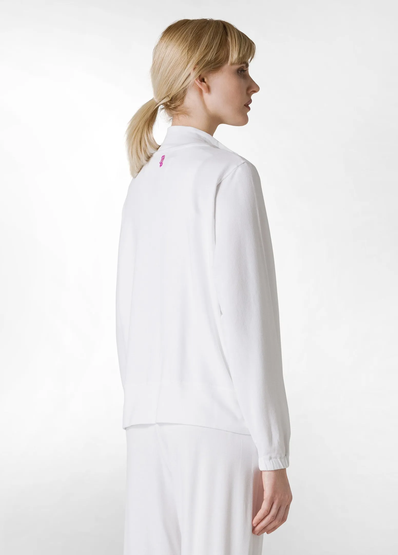 DEHA Felpe & Maglieria*Felpa Leggera Misto Viscosa Con Zip Bianco