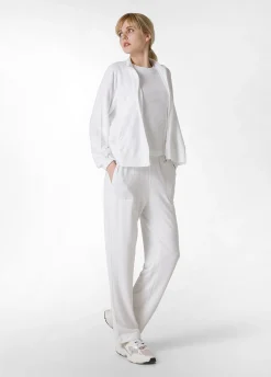 DEHA Felpe & Maglieria*Felpa Leggera Misto Viscosa Con Zip Bianco