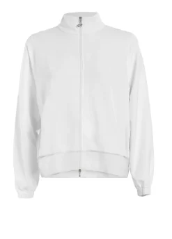 DEHA Felpe & Maglieria*Felpa Leggera Misto Viscosa Con Zip Bianco