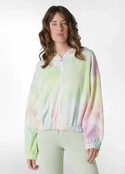 DEHA Felpe & Maglieria*Felpa Organica Stampa Fade Away Zip E Cappuccio