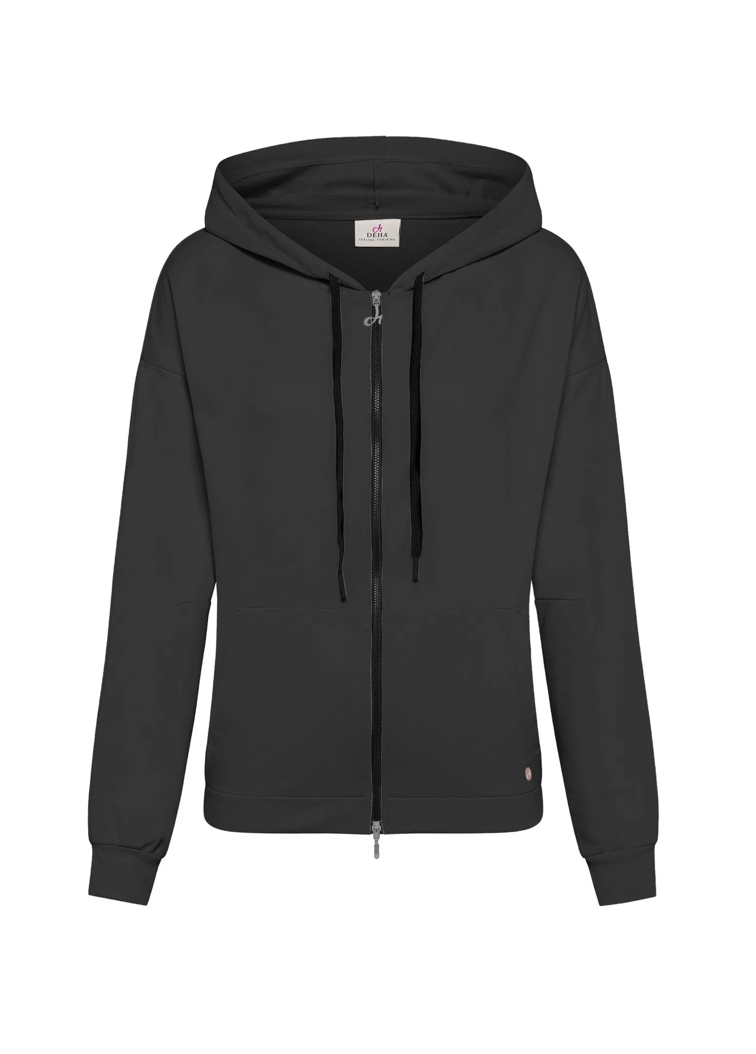DEHA Felpe & Maglieria*Felpa Zip E Cappuccio Dettagli Neri Nero