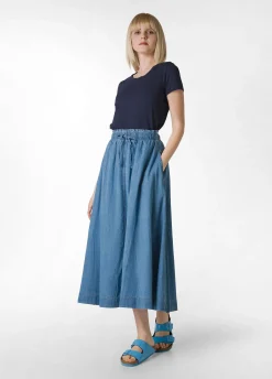 DEHA Vestiti, Gonne E Tute*Gonna Lunga In Denim Lyocell Blu