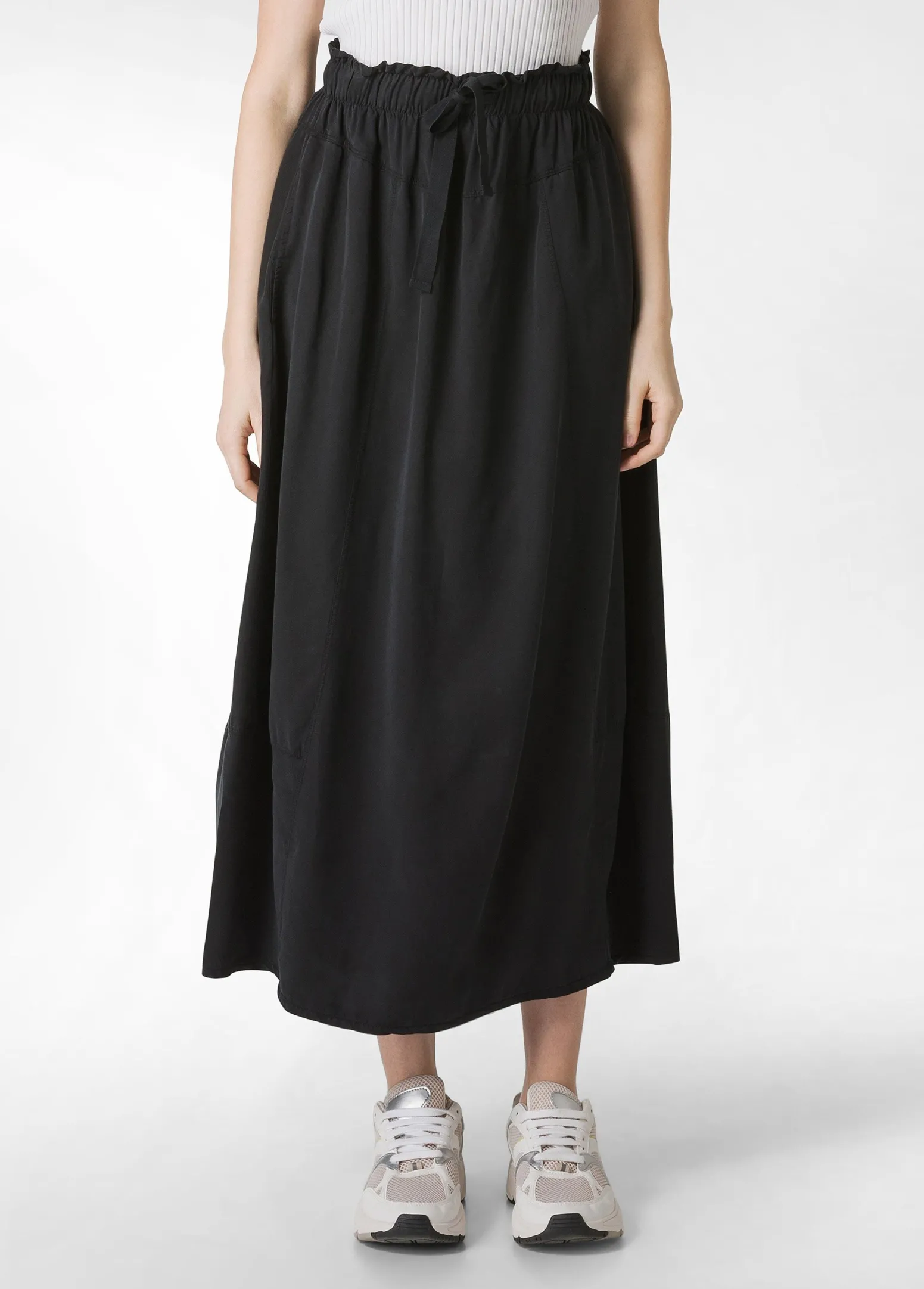 DEHA Vestiti, Gonne E Tute*Gonna Lunga In Twill Tencel Nero