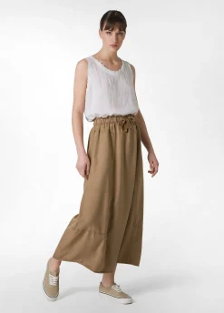 DEHA Vestiti, Gonne E Tute*Gonna Lunga In Twill Tencel Marrone
