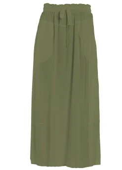 DEHA Vestiti, Gonne E Tute*Gonna Lunga In Twill Tencel Verde