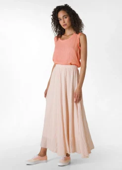 DEHA Vestiti, Gonne E Tute*Gonna Sfrangiata In Lino Rosa