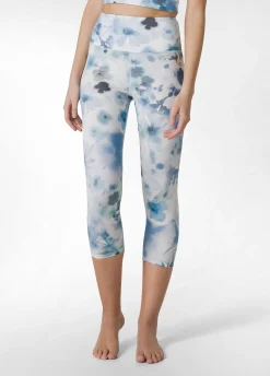 DEHA Leggings & Pantaloni Sportivi*Leggings 7/8 In Microfibra Riciclata Stampata Blu