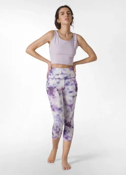 DEHA Leggings & Pantaloni Sportivi*Leggings 7/8 In Microfibra Riciclata Stampata Viol