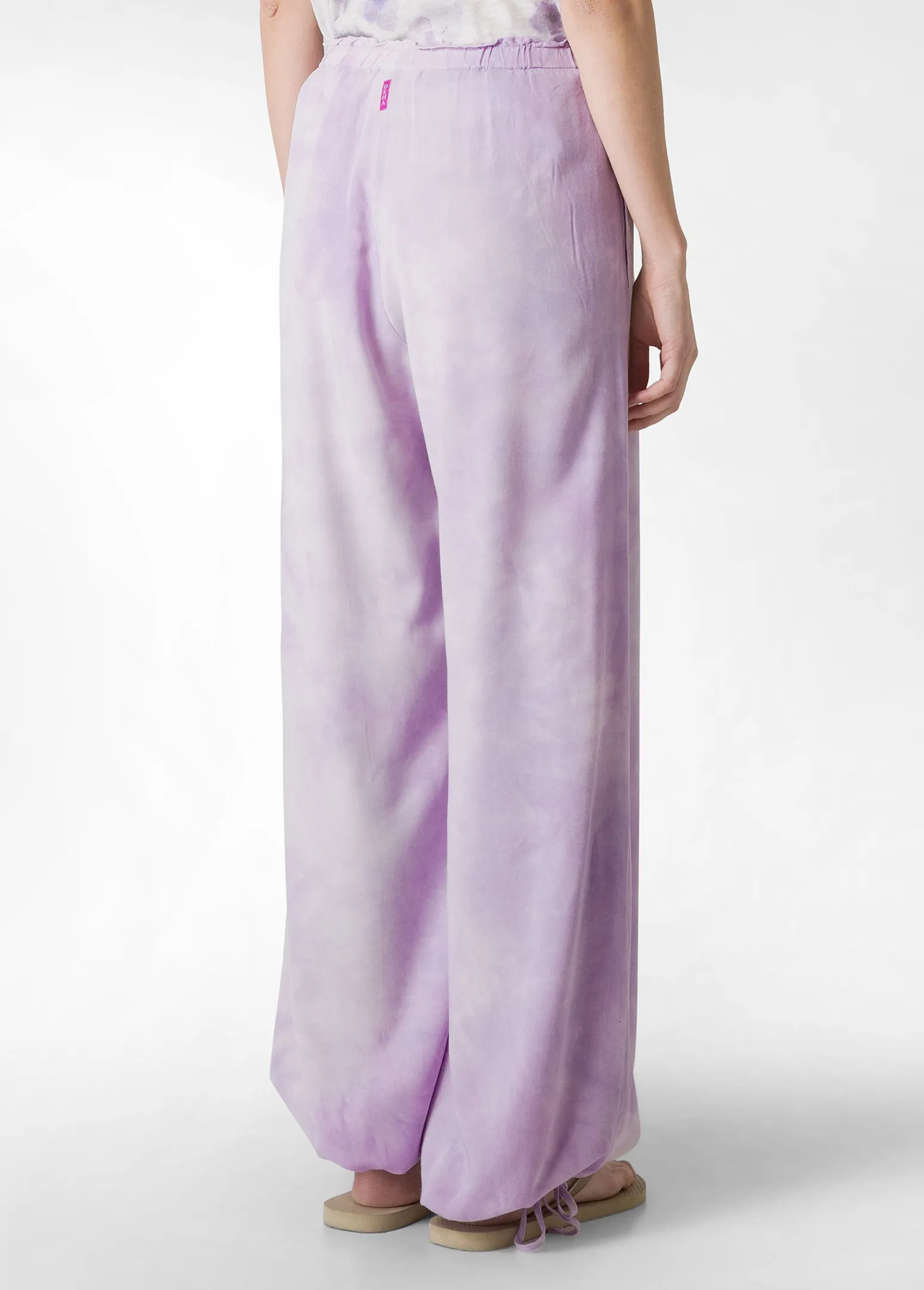DEHA Pantaloni*Panta Palazzo In Twill Effetto Batik Viola