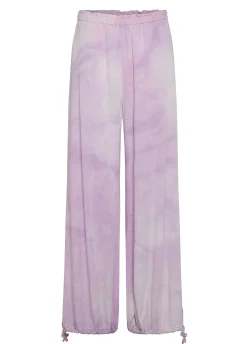 DEHA Pantaloni*Panta Palazzo In Twill Effetto Batik Viola