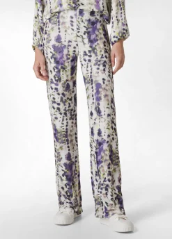 DEHA Pantaloni*Pantalone A Zampa Stampato Vita Alta Viola