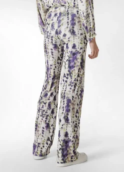 DEHA Pantaloni*Pantalone A Zampa Stampato Vita Alta Viola