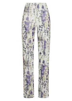 DEHA Pantaloni*Pantalone A Zampa Stampato Vita Alta Viola