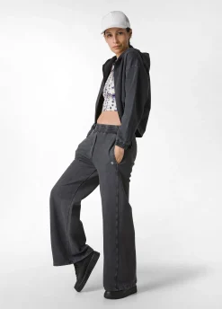 DEHA Pantaloni*Pantalone Ampio In Felpa Marmorizzata Nero