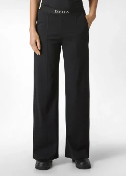 DEHA Pantaloni*Pantalone Ampio Leggero In Punto Milano Nero