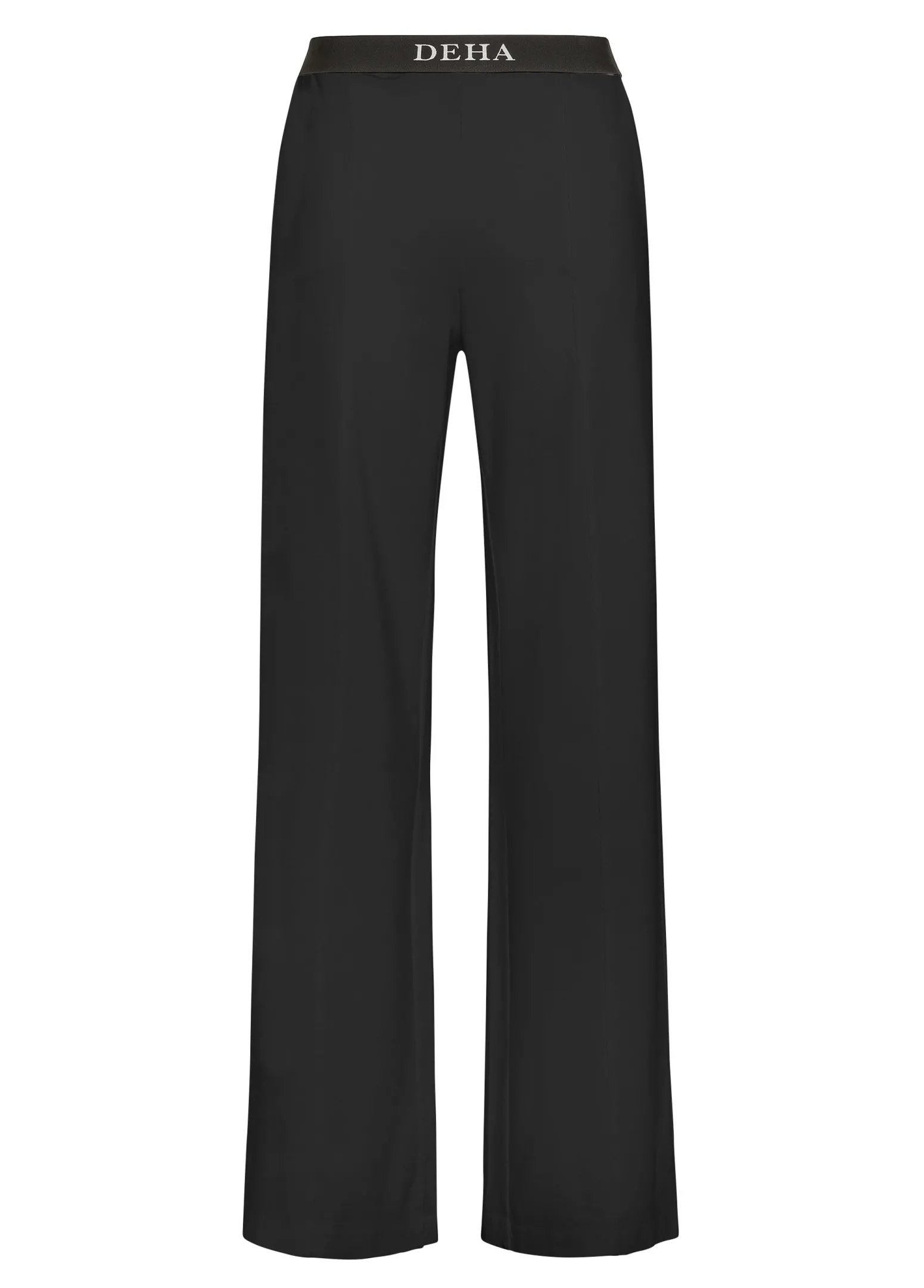 DEHA Pantaloni*Pantalone Ampio Leggero In Punto Milano Nero