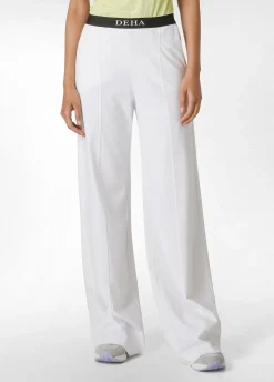 DEHA Pantaloni*Pantalone Ampio Leggero In Punto Milano Bianco