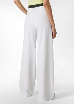 DEHA Pantaloni*Pantalone Ampio Leggero In Punto Milano Bianco
