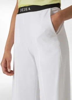 DEHA Pantaloni*Pantalone Ampio Leggero In Punto Milano Bianco