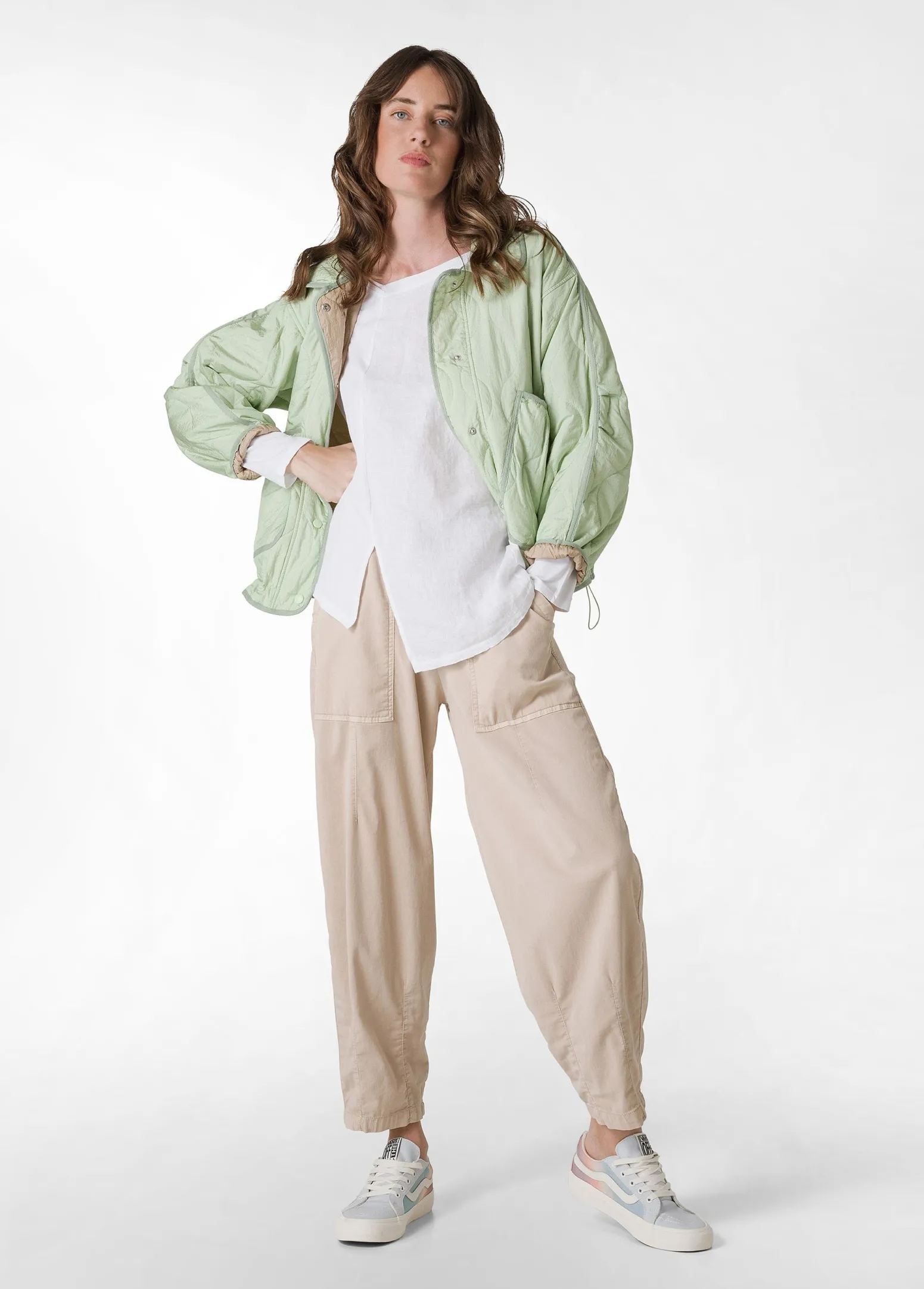 DEHA Pantaloni*Pantalone Balloon In Gabardine Vintage Beige