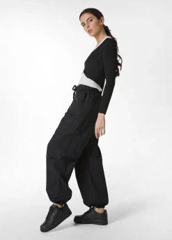 DEHA Pantaloni*Pantalone Cargo In Popeline Nero