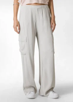 DEHA Pantaloni*Pantalone Cargo In Raso Grigio