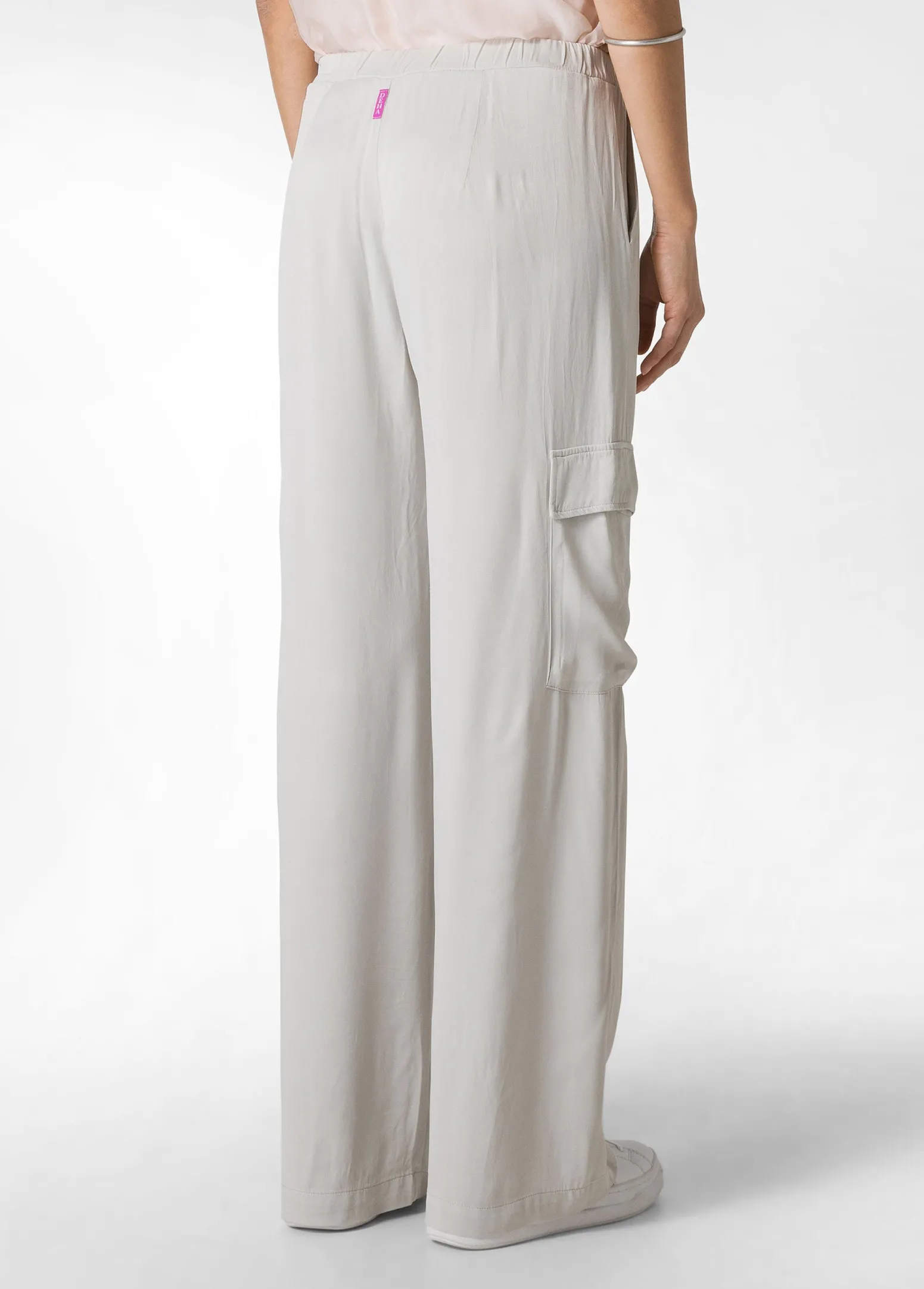 DEHA Pantaloni*Pantalone Cargo In Raso Grigio