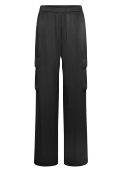 DEHA Pantaloni*Pantalone Cargo In Raso Nero