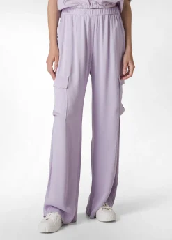 DEHA Pantaloni*Pantalone Cargo In Raso Viola