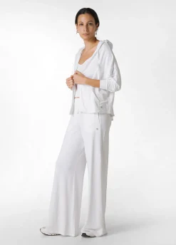 DEHA Pantaloni*Pantalone Comfort Di Viscosa Gamba Larga Bianco