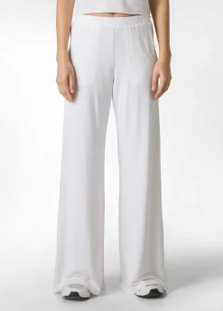 DEHA Pantaloni*Pantalone Comfort Di Viscosa Gamba Larga Bianco