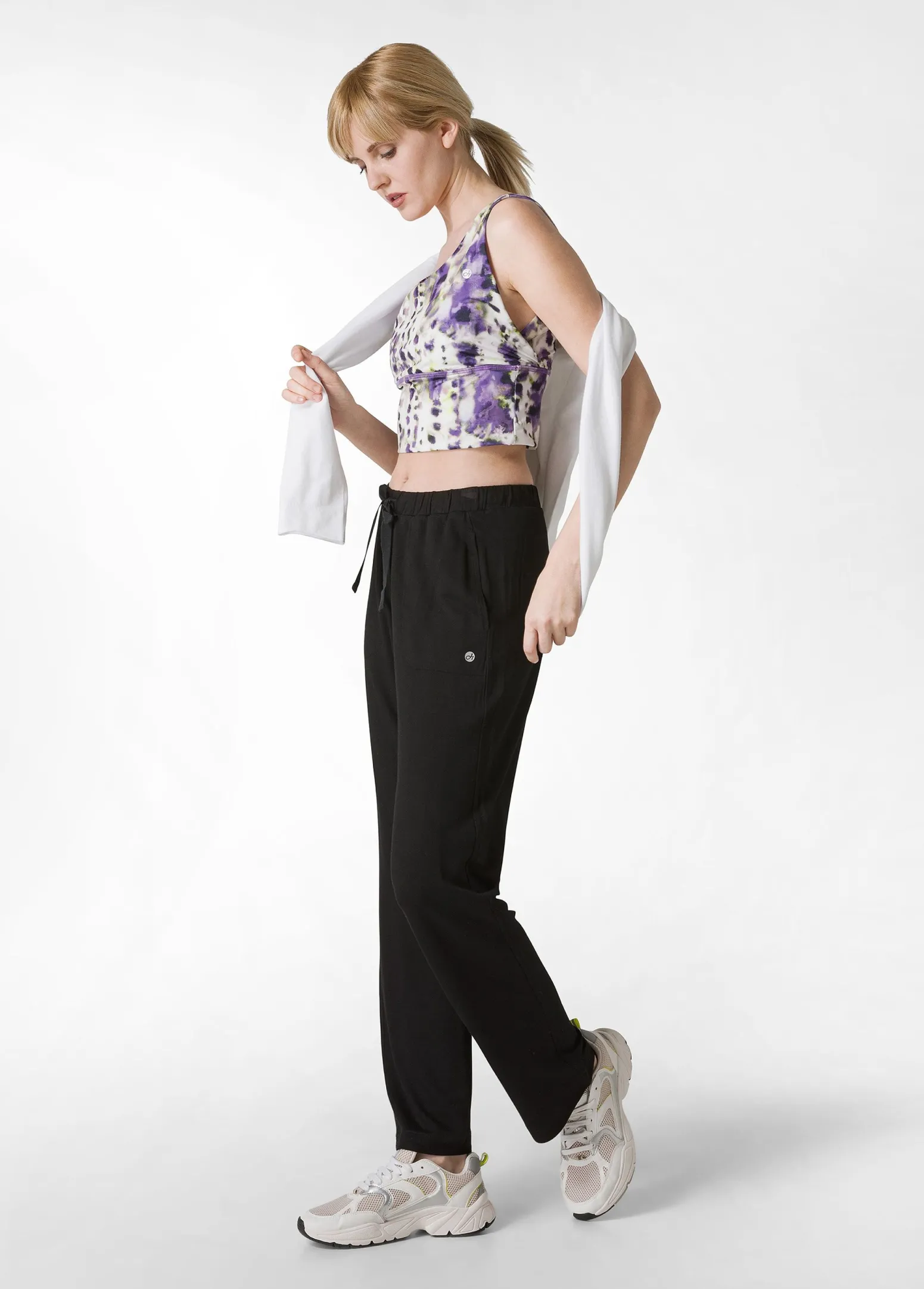 DEHA Pantaloni*Pantalone Comfort Di Viscosa Gamba Dritta Nero