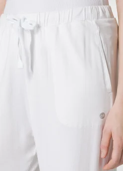 DEHA Pantaloni*Pantalone Comfort Di Viscosa Gamba Dritta Bianco