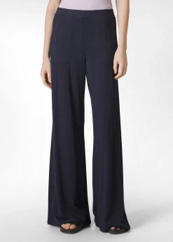 DEHA Pantaloni*Pantalone Comfort Di Viscosa Gamba Larga Blu