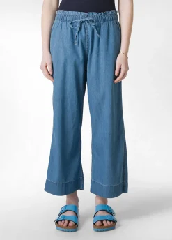 DEHA Pantaloni*Pantalone Cropped In Denim Lyocell Blu