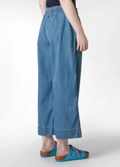 DEHA Pantaloni*Pantalone Cropped In Denim Lyocell Blu