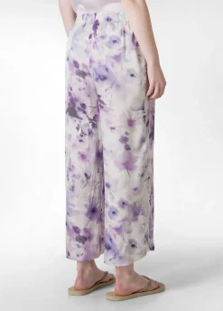DEHA Pantaloni*Pantalone Cropped In Raso Stampato Viola