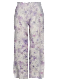 DEHA Pantaloni*Pantalone Cropped In Raso Stampato Viola