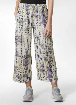 DEHA Pantaloni*Pantalone Cropped In Raso Stampato Viola