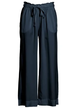 DEHA Pantaloni*Pantalone Cropped In Twill Tencel Blu