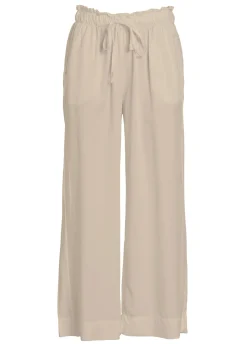 DEHA Pantaloni*Pantalone Cropped In Twill Tencel Marrone