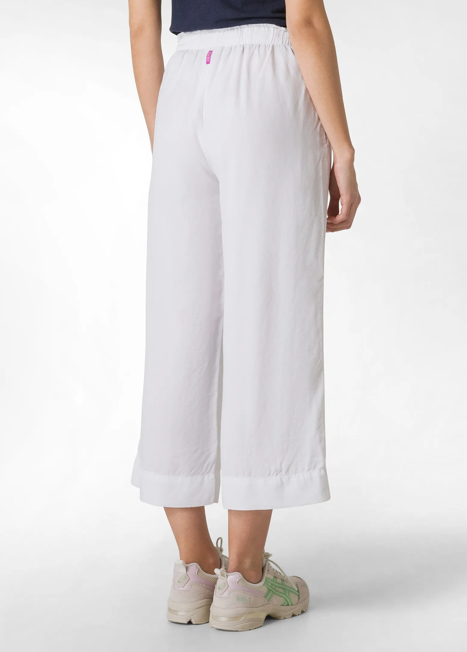 DEHA Pantaloni*Pantalone Cropped In Twill Tencel Bianco