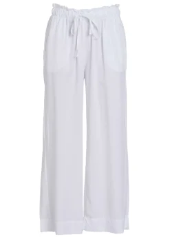 DEHA Pantaloni*Pantalone Cropped In Twill Tencel Bianco