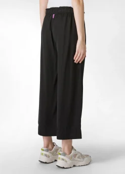 DEHA Pantaloni*Pantalone Cropped In Twill Tencel Nero