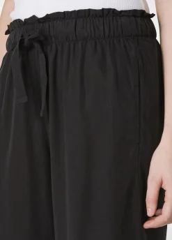 DEHA Pantaloni*Pantalone Cropped In Twill Tencel Nero