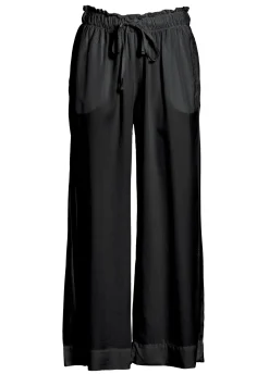 DEHA Pantaloni*Pantalone Cropped In Twill Tencel Nero