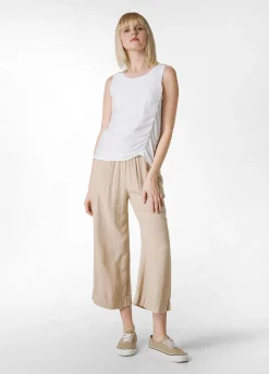 DEHA Pantaloni*Pantalone Cropped In Viscosa Crepe Beige